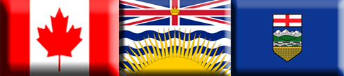 BC, Alberta, Canadian Flagw